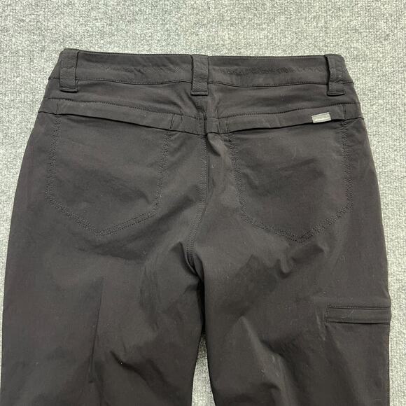 Eddie Bauer Pants Women 8 Black Nylon Stretch Mid-Rise Straight Leg Roll Tab Hem - Picture 4 of 16